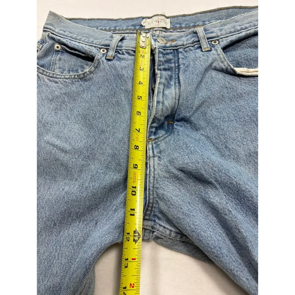 Vintage J.Crew Jeans Mens 33x28 Light‎ Wash Button Fly Straight Leg USA Style
